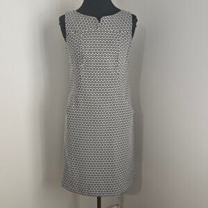 EUC Brooks Brothers Women's Black/White Cotton Blend Shift Dress w/Pockets 4
